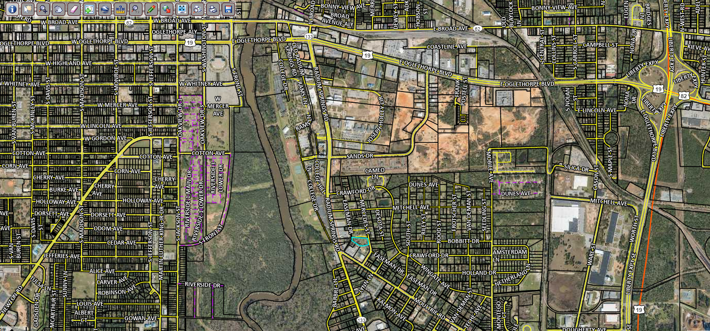 High altitude aerial view of 925 Mercedes Ln